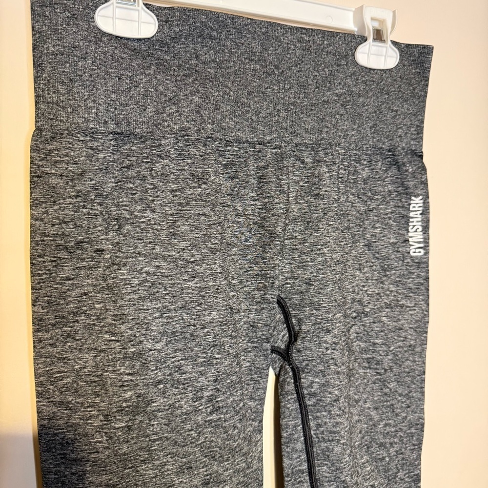 GYMSHARK Adapt Gray Black Marl Seamless Leggings XS Logo Workout - Picture 5 of 6